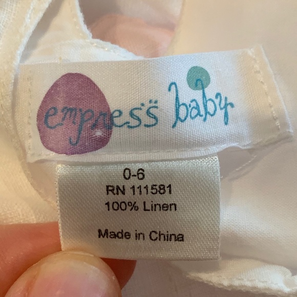 Baby Girl Linen Dress and Bloomers by Empress Baby - Picture 3 of 4